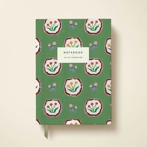 Eliza Gonzalez Papier Green Flowerbed Hardcover Lined Notebook